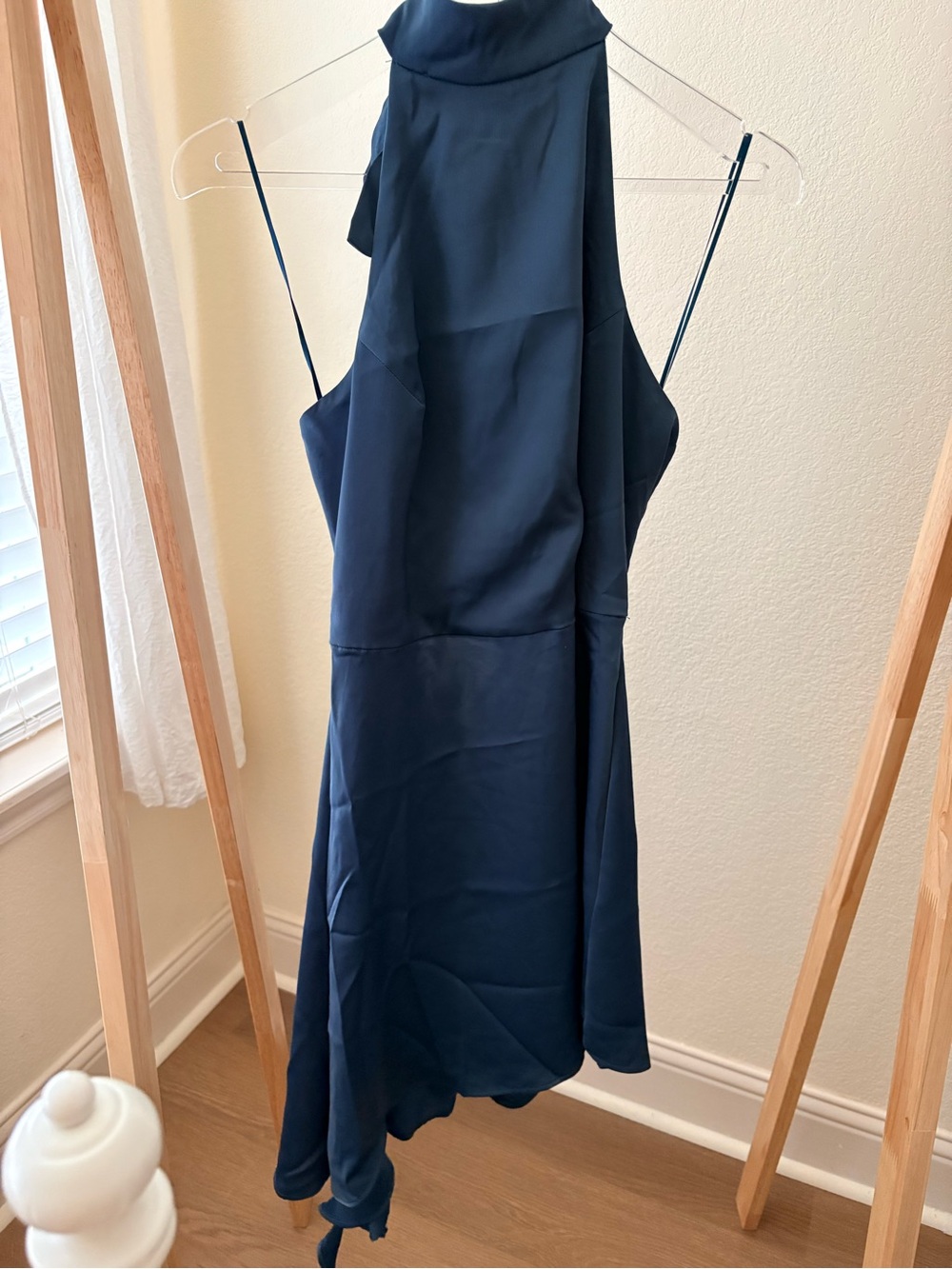 Ecote Navy Asymmetrical Halter Dress